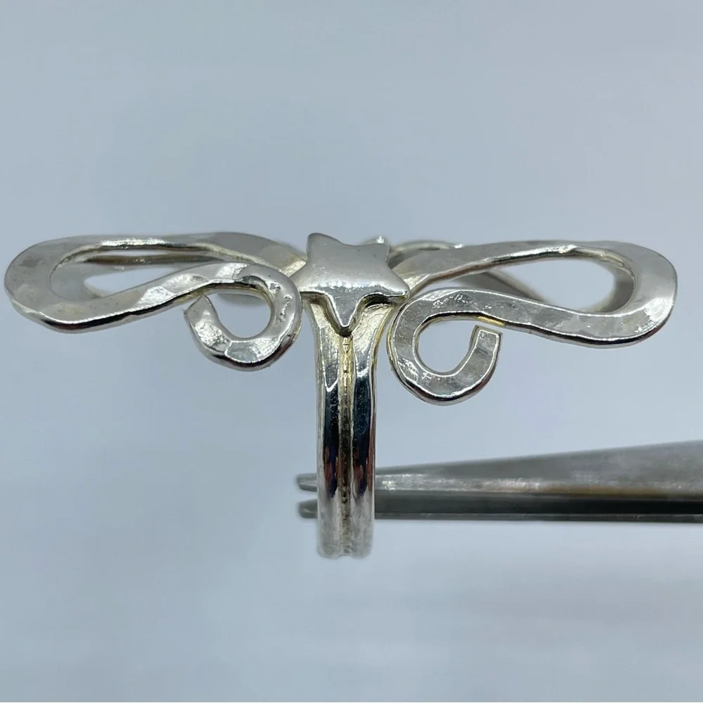 Vintage Taxco Mexico Silver Abstract Swirl Star Statement Ring Southwestern